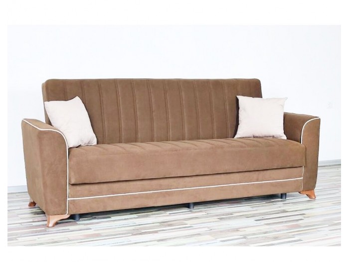 Диван Hermes с функция сън (кафяв)