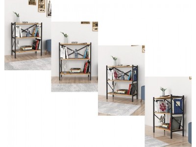 Метална етажерка 3 SHELVES (бор/черно)