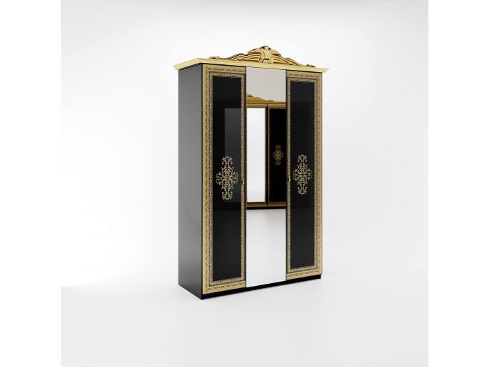 Трикрилен гардероб с огледало JENNIFER JF-13-BL