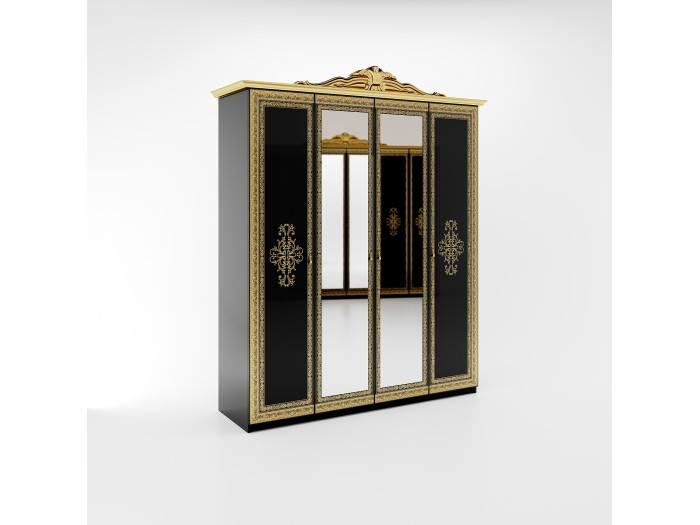 Четирикрилен гардероб с огледало JENNIFER JF-14-BL