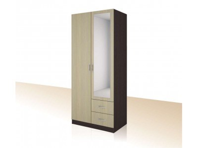 Двукрилен гардероб с огледало и чекмеджета Примо 5